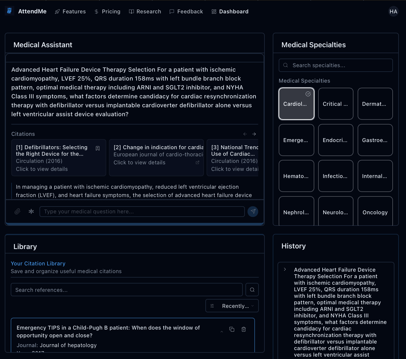 AttendMe Dashboard Interface