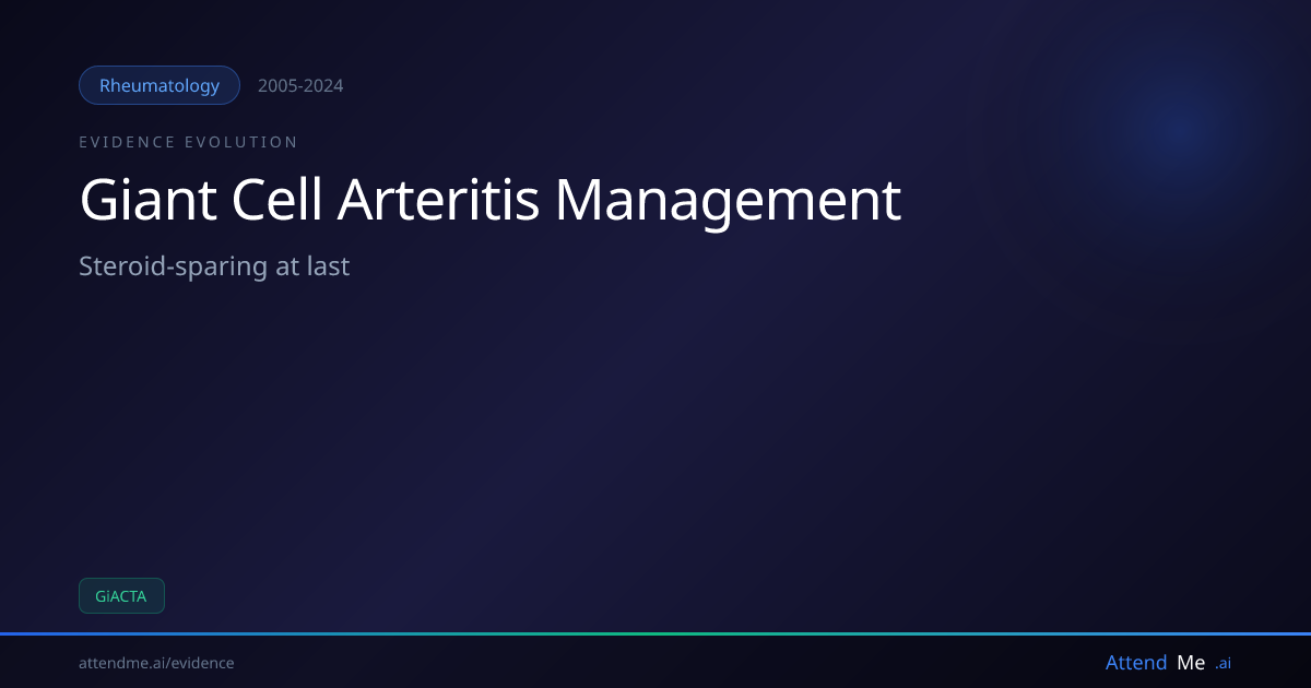 Giant Cell Arteritis Management | Evidence Evolution | AttendMe